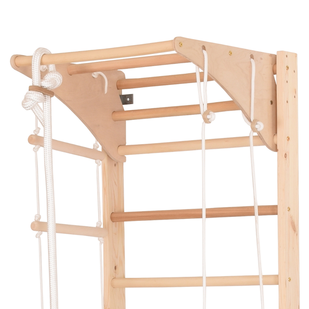 Sprossenwand Kombi 3 aus Holz mit Rutschbrett – weitere Produktansicht 7 – RINAGYM