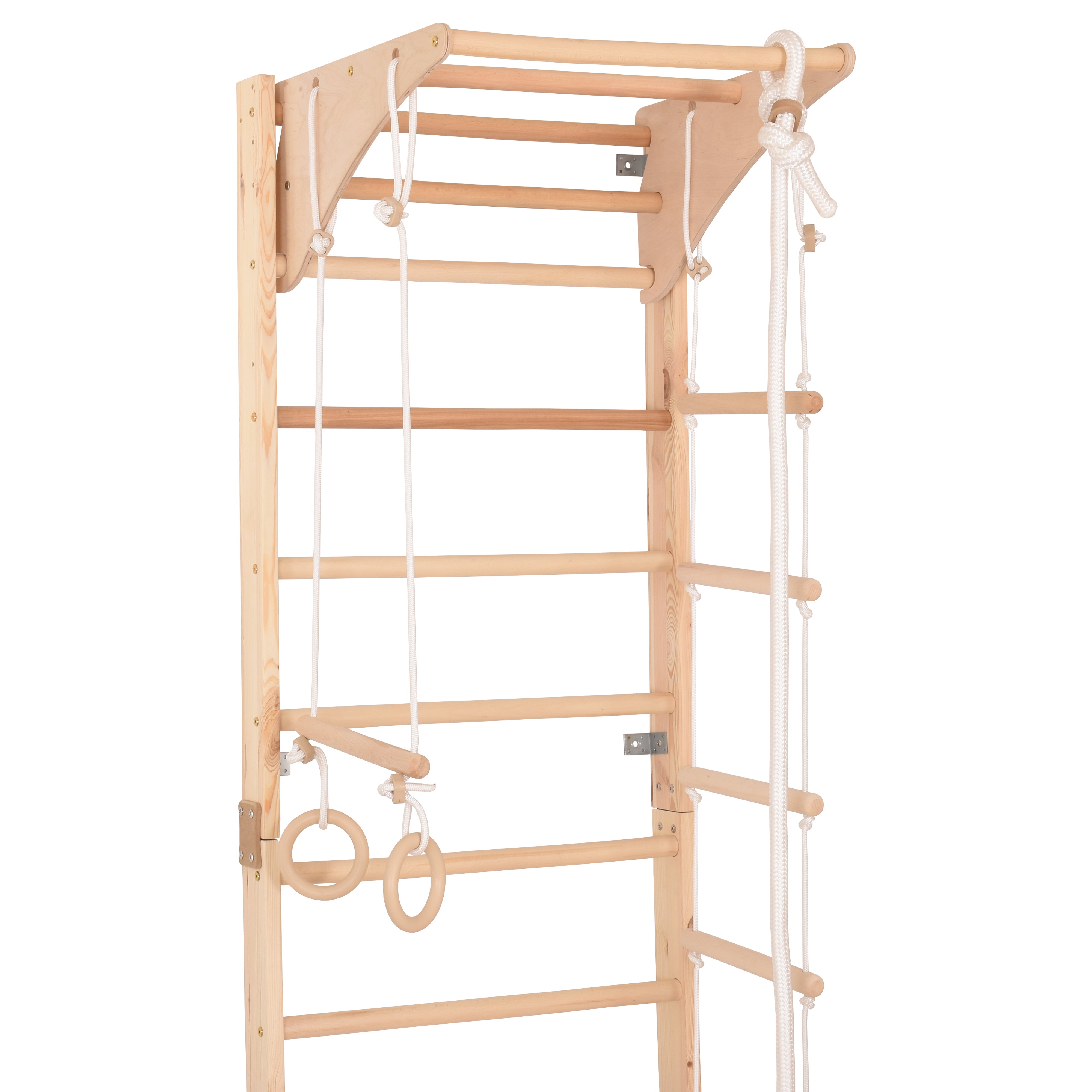 Sprossenwand Kombi 3 aus Holz mit Rutschbrett – weitere Produktansicht 12 – RINAGYM