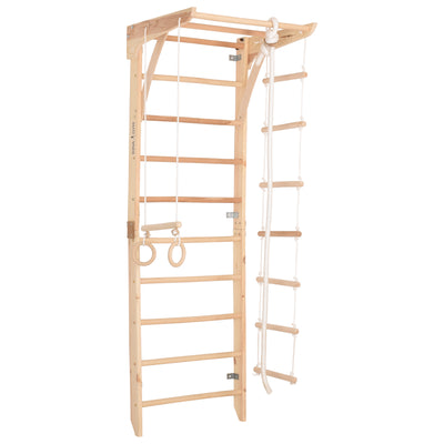 Sprossenwand Kinder 2 aus Holz mit Klimmzugstange – RINAGYM