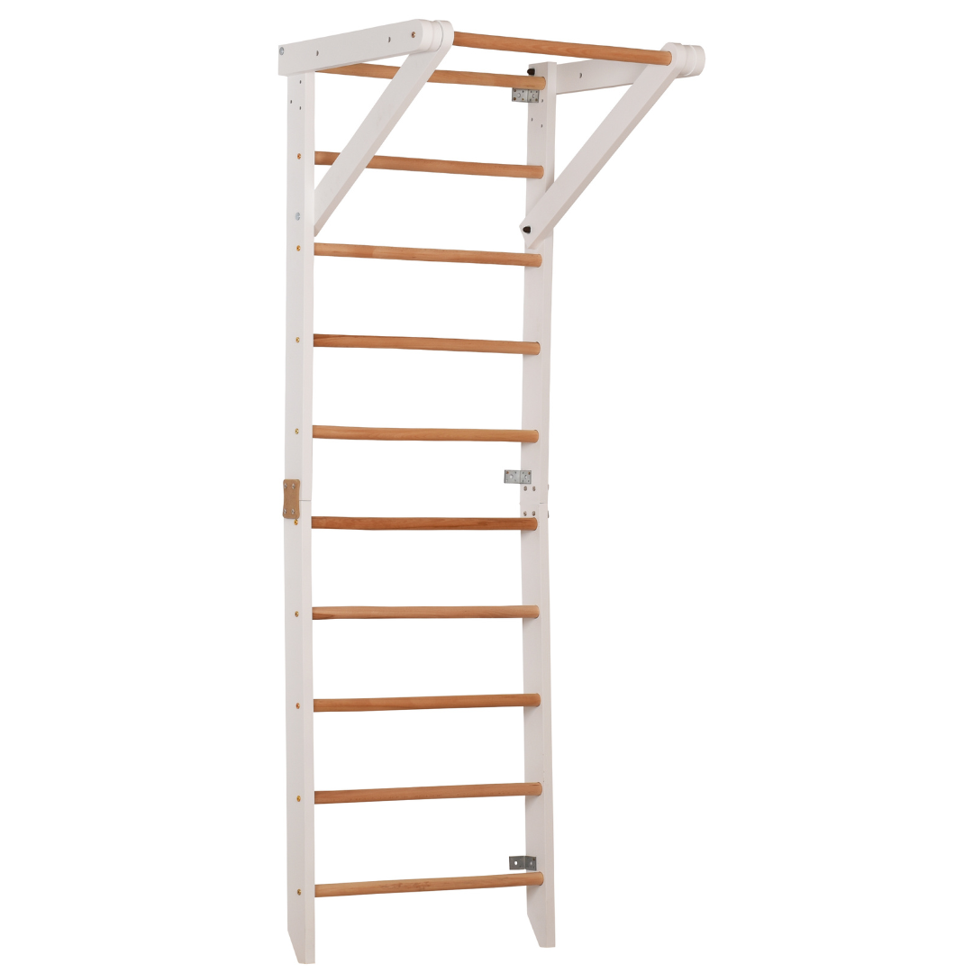 Sprossenwand Sport 2 weiß mit Klimmzugstange – weitere Produktansicht 11 – RINAGYM
