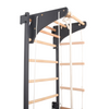 Sprossenwand STEEL KOM 2 Graphit mit Turnringen & Strickleiter – weitere Produktansicht 5 – RINAGYM