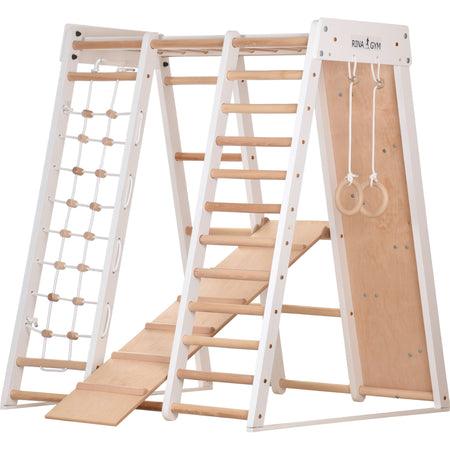Indoor-Klettergerüst weiß 145 cm mit Netz – RINAGYM