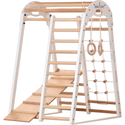 Indoor-Klettergerüst weiß 125 cm mit Netz – RINAGYM