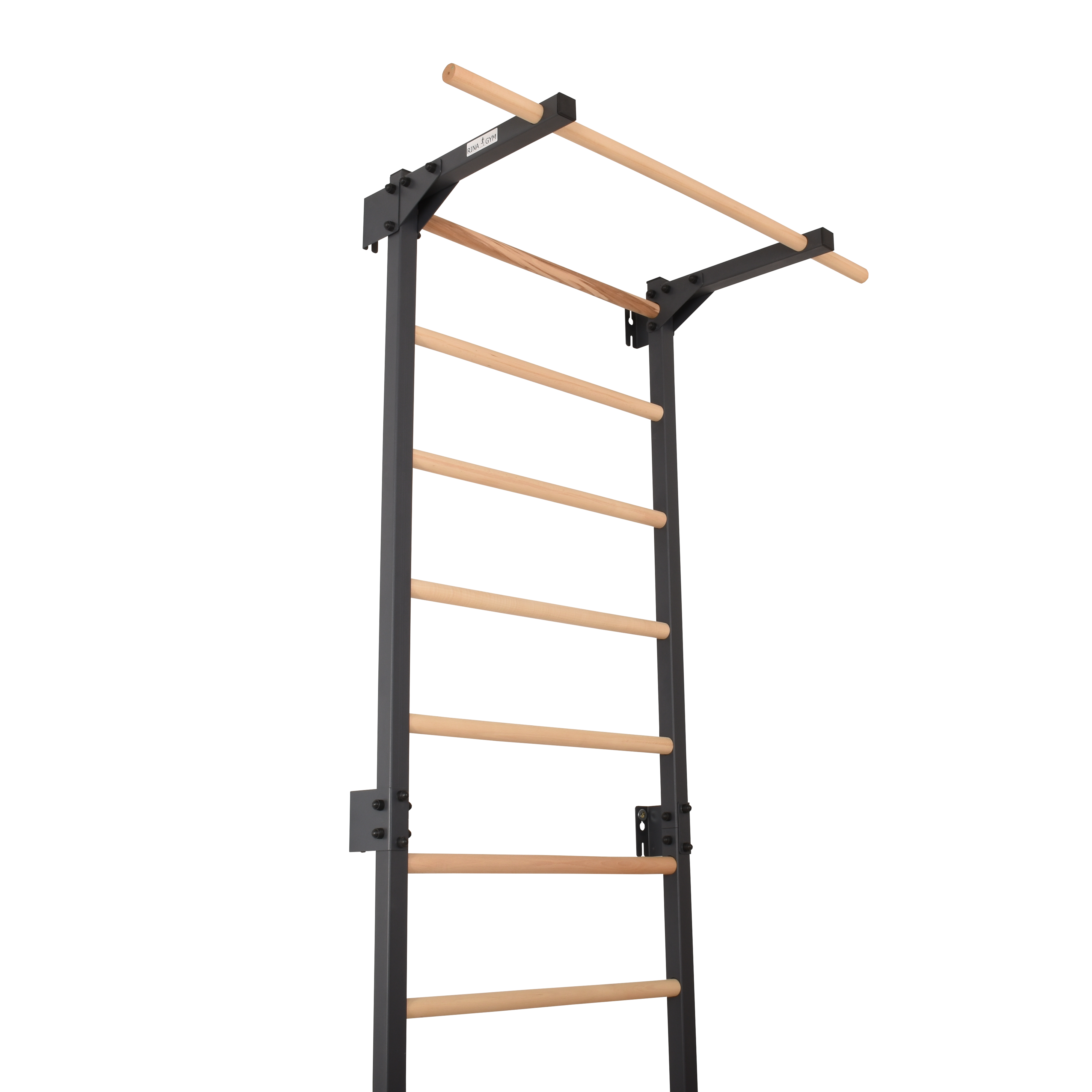 Sprossenwand STEEL PURE Graphit mit Klimmzugstange – weitere Produktansicht 3 – RINAGYM