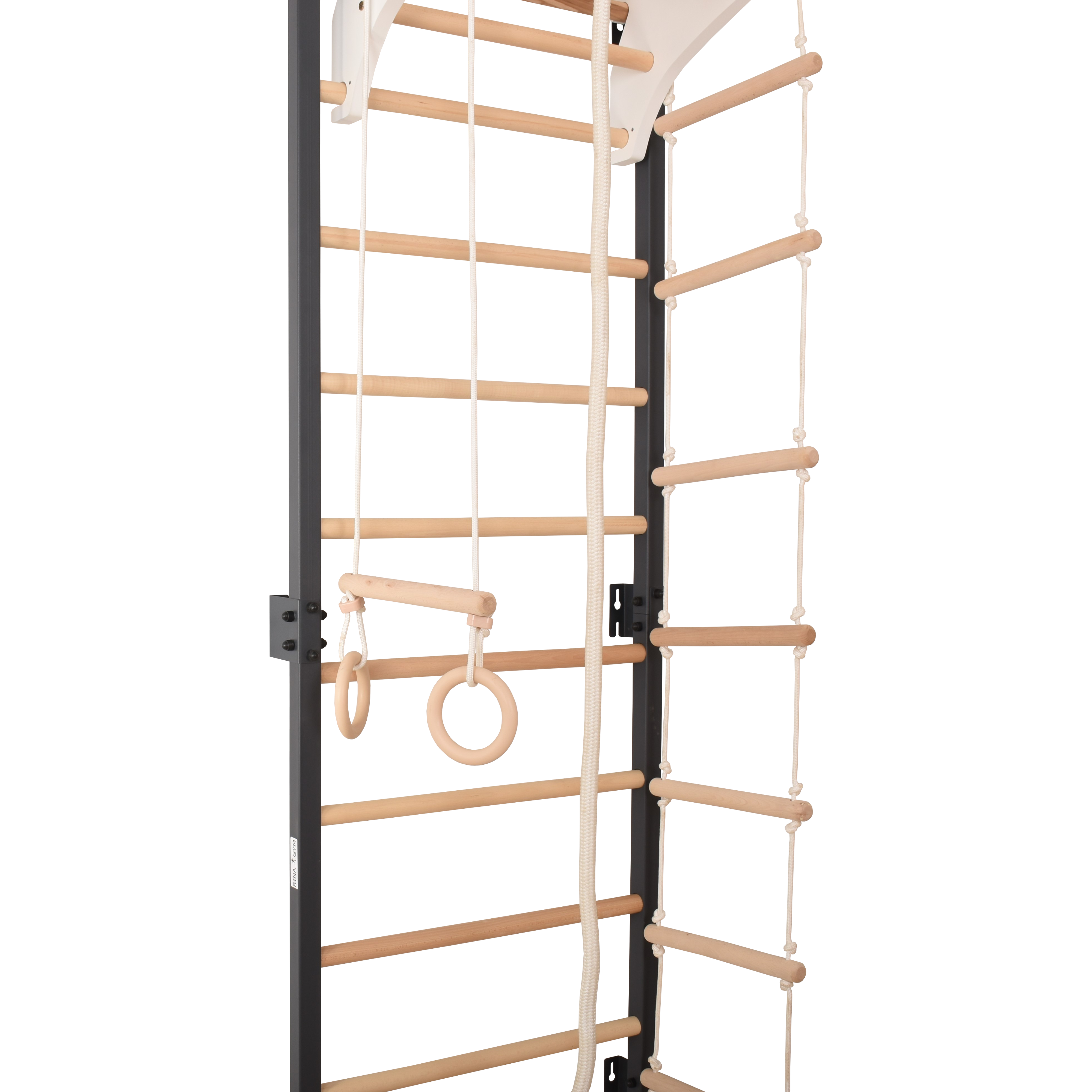 Sprossenwand STEEL KOM 2 Graphit mit Klimmzugstange & Ringen – weitere Produktansicht 16 – RINAGYM