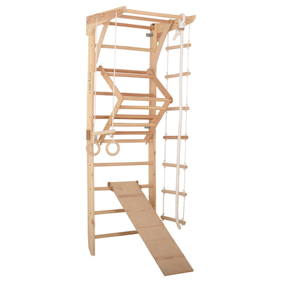 Sprossenwand Kinder 3 aus Holz mit Rutschbrett – RINAGYM