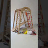 Structure d'escalade intérieure compacte – Échelle murale, filet & anneaux de gymnastique – Pour enfants (dès 3 ans, sous surveillance) & adultes – EN 913 – Rinagym