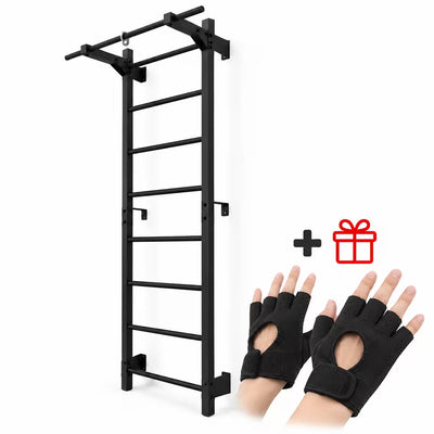 Échelle murale métallique RINAGYM Steel M 213 cm avec barre de traction, noire