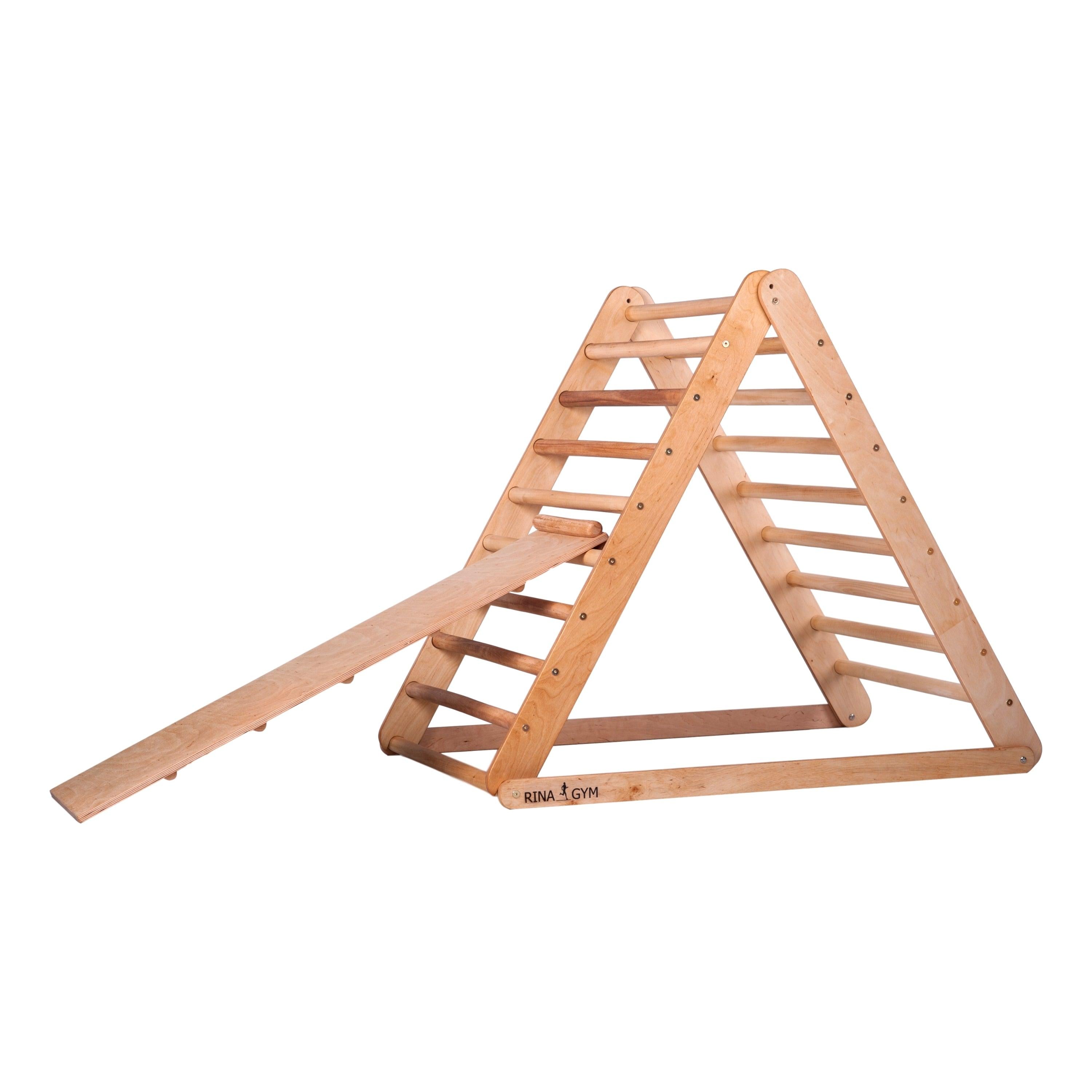 Kletterdreieck mit Rutsche Natur 115 cm – weitere Produktansicht 5 – RINAGYM